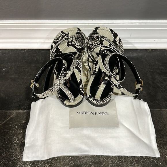 Marion Parke Natural Python Harvey Gladiator Sandals NWB - Picture 6 of 8